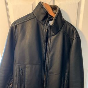 Calvin Klein Sherpa Lined Faux Leather Jacket